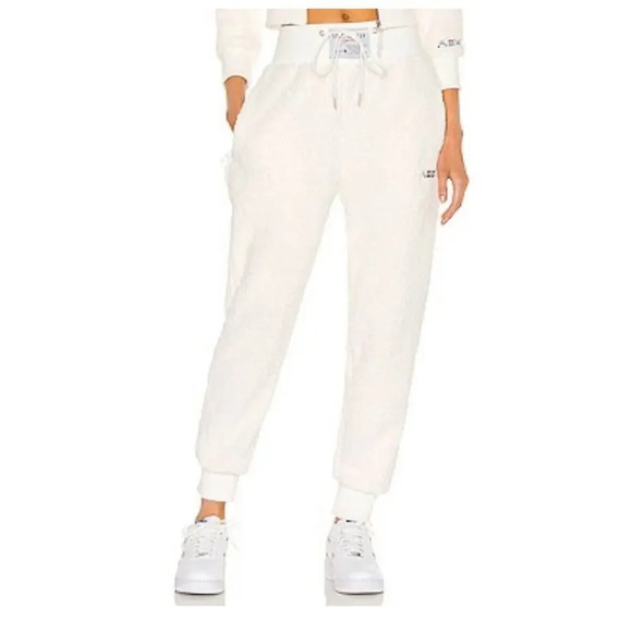 Adam Selman Sport White Fleece High Waisted Jogger 120$Nwt active winter revolve - Picture 2 of 2